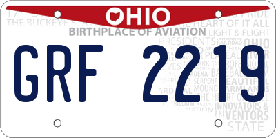 OH license plate GRF2219