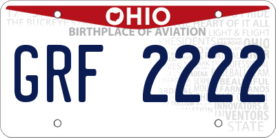 OH license plate GRF2222