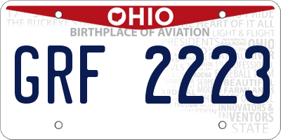 OH license plate GRF2223