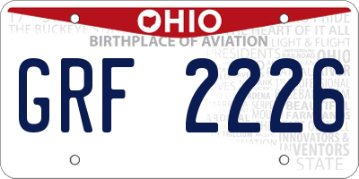 OH license plate GRF2226