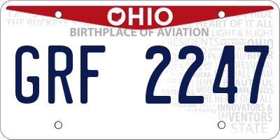 OH license plate GRF2247