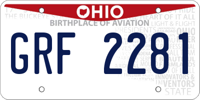 OH license plate GRF2281