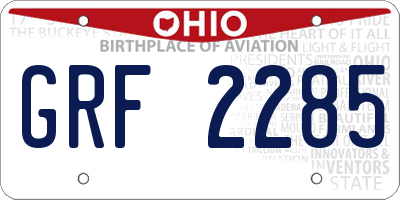 OH license plate GRF2285
