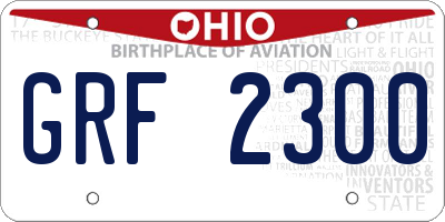 OH license plate GRF2300