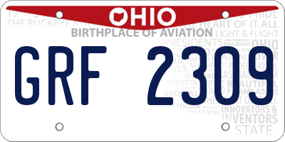 OH license plate GRF2309