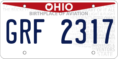 OH license plate GRF2317