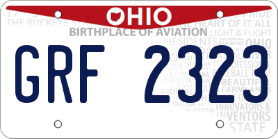 OH license plate GRF2323