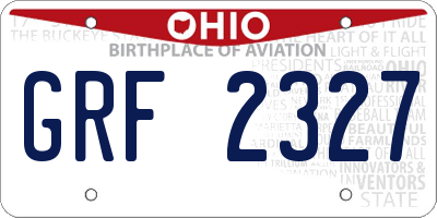 OH license plate GRF2327