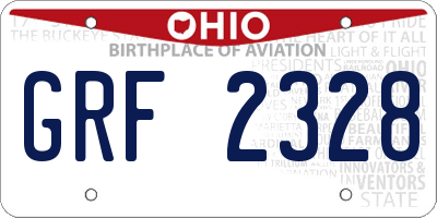 OH license plate GRF2328