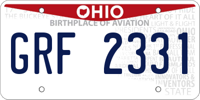 OH license plate GRF2331