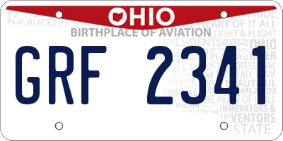 OH license plate GRF2341