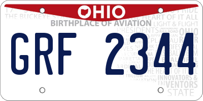 OH license plate GRF2344