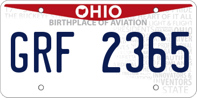 OH license plate GRF2365