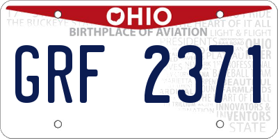 OH license plate GRF2371