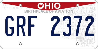 OH license plate GRF2372