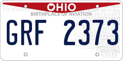 OH license plate GRF2373