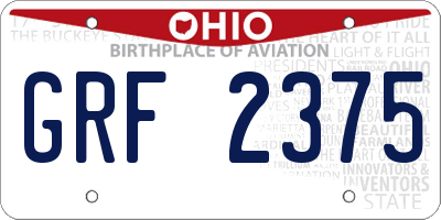 OH license plate GRF2375