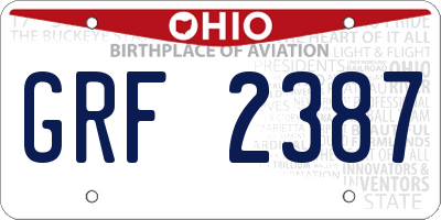 OH license plate GRF2387