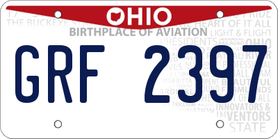 OH license plate GRF2397