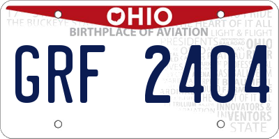 OH license plate GRF2404