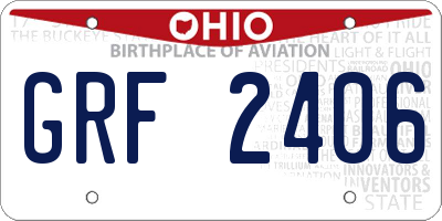 OH license plate GRF2406