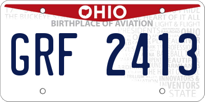 OH license plate GRF2413