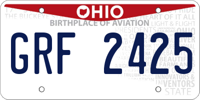 OH license plate GRF2425