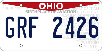 OH license plate GRF2426