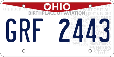 OH license plate GRF2443