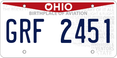 OH license plate GRF2451