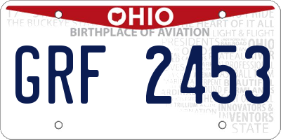 OH license plate GRF2453