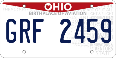 OH license plate GRF2459