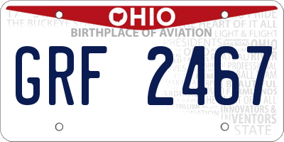 OH license plate GRF2467