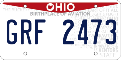 OH license plate GRF2473