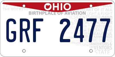 OH license plate GRF2477