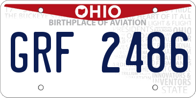 OH license plate GRF2486