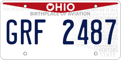 OH license plate GRF2487