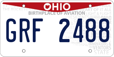 OH license plate GRF2488