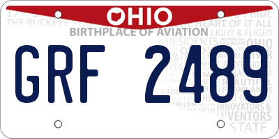 OH license plate GRF2489