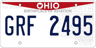 OH license plate GRF2495