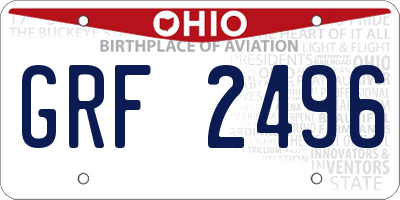 OH license plate GRF2496