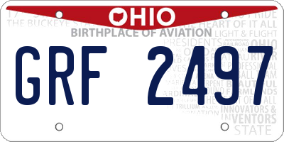 OH license plate GRF2497