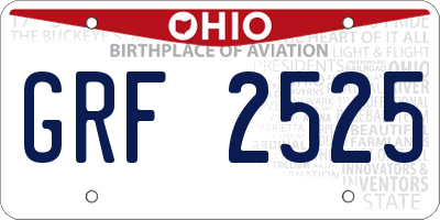OH license plate GRF2525