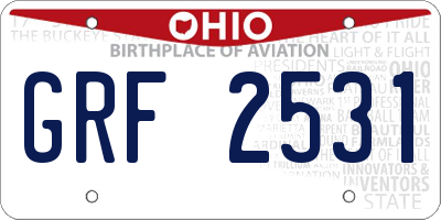 OH license plate GRF2531