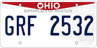 OH license plate GRF2532