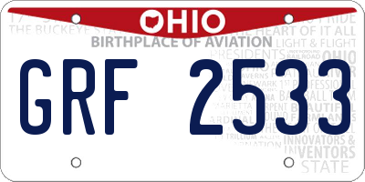 OH license plate GRF2533