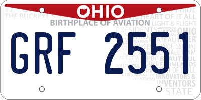 OH license plate GRF2551