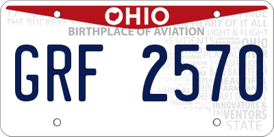 OH license plate GRF2570