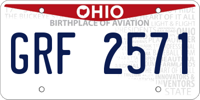 OH license plate GRF2571