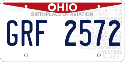 OH license plate GRF2572